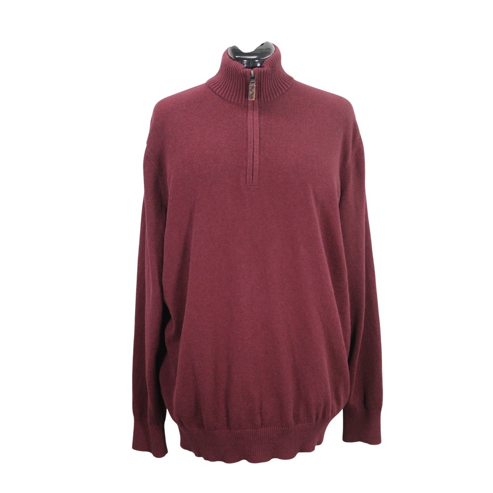 Eddie Bauer Pullover Sweater Men's‎ XLT Mock Neck Half Zip Cashmere Blend Warm